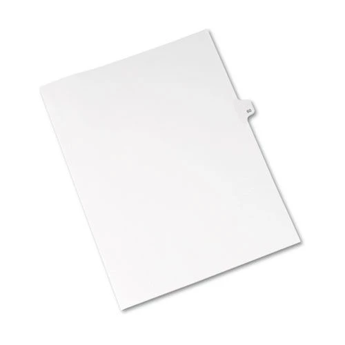 Avery 01060 11 In. X 8.5 In. 10-Tab 60 Tab Titles Avery Style Preprinted Legal Exhibit Side Tab Index Dividers - White (25-Piece/Pack) - Image 2
