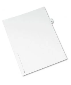 Avery 01069 11 In. X 8.5 In. 10 Tab Number 69 Legal Exhibit Side Tab Index Dividers - White (25-Piece/Pack)