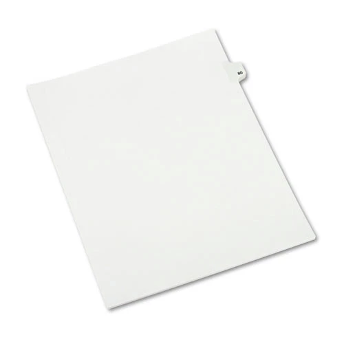 Avery 01080 Preprinted Legal Exhibit 10-Tab '80-ft Label 11 In. X 8.5 In. Side Tab Index Dividers - White (25-Piece/Pack) - Image 2