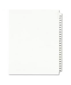 Avery 01341 11 In. X 8.5 In. 25 Tab Numbers 276 - 300 Legal Exhibit Side Tab Index Divider Set - White (1-Set)