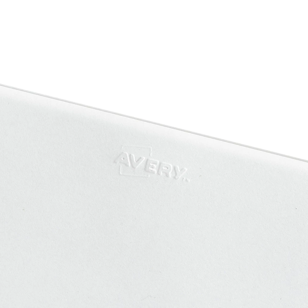 Avery 01390 11 In. X 8.5 In. Legal Exhibit Letter T Side Tab Index Dividers - White (25-Piece/Pack) - Image 3