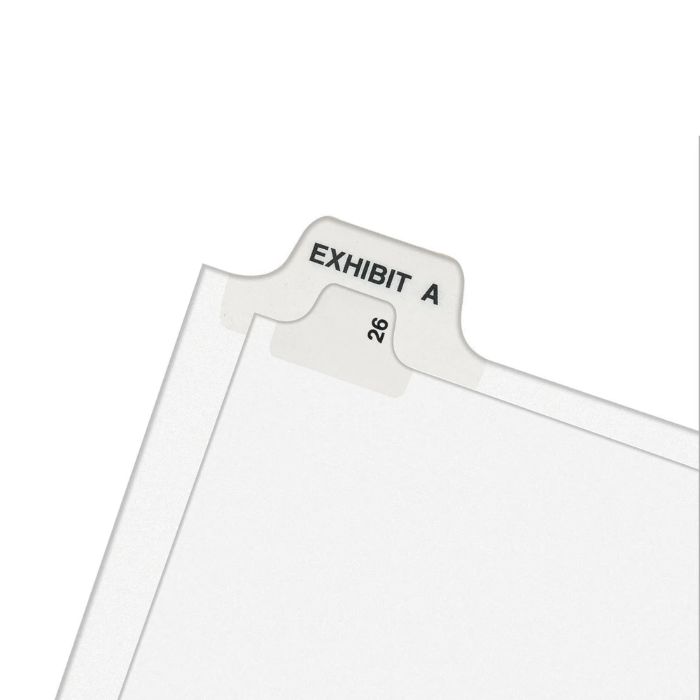 Avery 01390 11 In. X 8.5 In. Legal Exhibit Letter T Side Tab Index Dividers - White (25-Piece/Pack) - Image 4