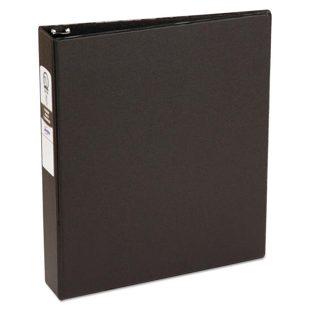Avery 03401 Economy 1.5 In. Capacity 11 In. X 8.5 In. 3 Ring Non-View Binder With Round Rings - Black