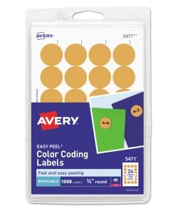 Avery 05471 Printable Self-Adhesive 0.75 In. Removable Color-Coding Labels - Neon Orange (42-Sheet/Pack 24-Piece/Sheet)