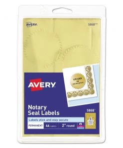 Avery 05868 Printable 2 In. Foil Seals - Gold (11-Sheet/Pack 4-Piece/Sheet)