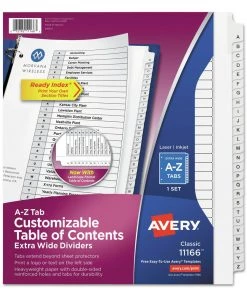 Avery 11166 Customizable Table Of Contents Ready Index Black And White Letter Dividers (26/Sheets)