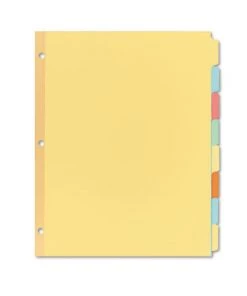 Avery 11509 8 Tab Letter Write And Erase Plain-Tab Paper Dividers - Multicolor (24 Sets/Box)