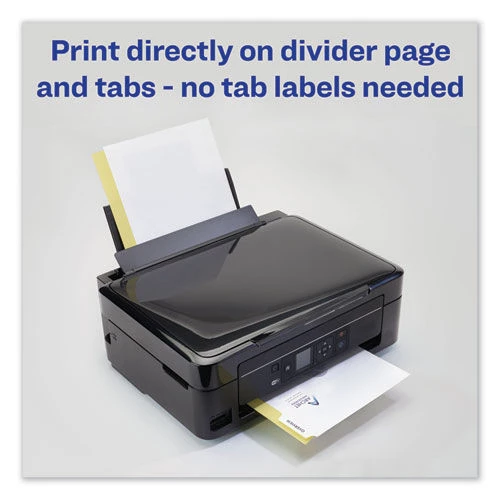 Avery 11517 Print-On 5-Tab 3-Hole Punched Dividers - White (5-Piece/Sheet, 25 Sheets/Pack) - Image 8