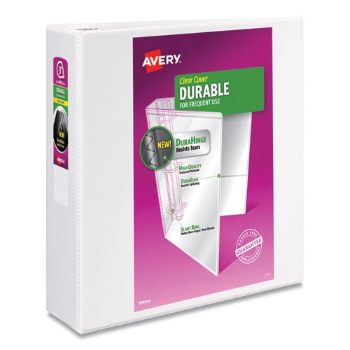 Avery 17030 11 In. X 8.5 In. Durable View Binder With DuraHinge And 3 Slant Rings - White (4/Pack) - Image 3