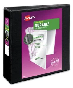 Avery 17041 DuraHinge 3 Slant Ring 3 In. Capacity 8.5 In. X 11 In. Durable View Binder - Black