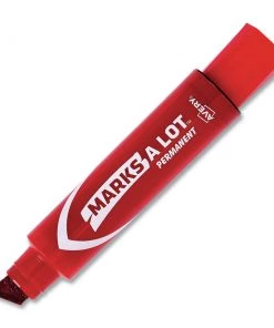 Avery 24147 Marks-A-Lot Chisel Tip Desk Style Permanent Marker - Extra Large, Red (1-Dozen)