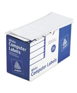 Avery 04022 Dot Matrix Pin-Fed Printer 1.94 In. X 4 In. Mailing Labels - White (5000-Piece/Box)