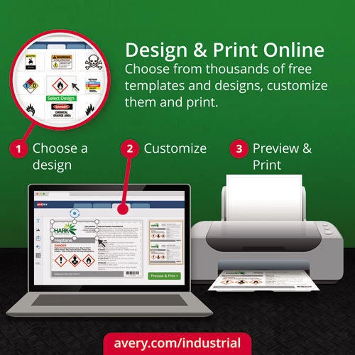 Avery 60525 UltraDuty GHS Chemical 2 In. X 4 In. Waterproof And UV Resistant Labels - White (50-Sheet/Pack 10-Pc./Sheet) - Image 8