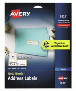 Avery 06529 Easy Peel 1 In. X 2.63 In. Address Labels With Border - White (10 Sheets/Pack, 30/Sheet)