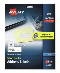Avery 06530 Easy Peel 1 In. X 2-5/8 In. Address Labels With Border - White (10 Sheets/Pack, 30/Sheet)