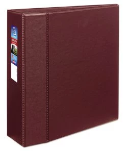Avery 79364 Heavy Duty 11 In. X 8.5 In. Durahinge 3 Ring 4 In. Capacity Non-View Binder With One Touch EZD Rings - Maroon