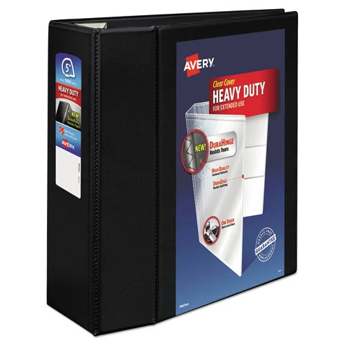Avery 79606 Heavy-Duty 5 In. Capacity 11 In. X 8.5 In. 3-Ring View Binder With DuraHinge - Black
