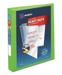 Avery 79770 Heavy-Duty 1 In. Capacity 11 In. X 8.5 In. 3 Ring View Binder With DuraHinge And One Touch EZD Rings - Green