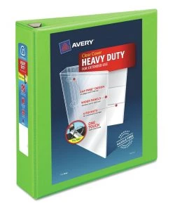 Avery 79776 Heavy-Duty 11 In. X 8.5 In. DuraHinge 3 Ring 2 In. Capacity View Binder With One Touch EZD Rings - Green