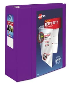 Avery 79816 Heavy Duty 11 In. X 8.5 In. DuraHinge 3 Ring 5 In. Capacity View Binder - Purple