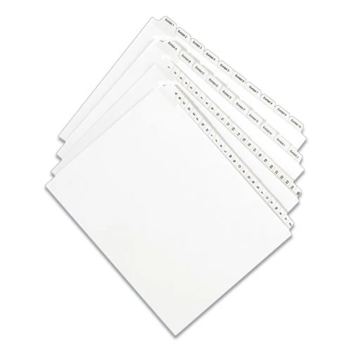 Avery 82188 Preprinted Legal Exhibit 26-Tab 'Z' Label 11 In. X 8.5 In. Side Tab Index Dividers - White (25-Piece/Pack) - Image 2