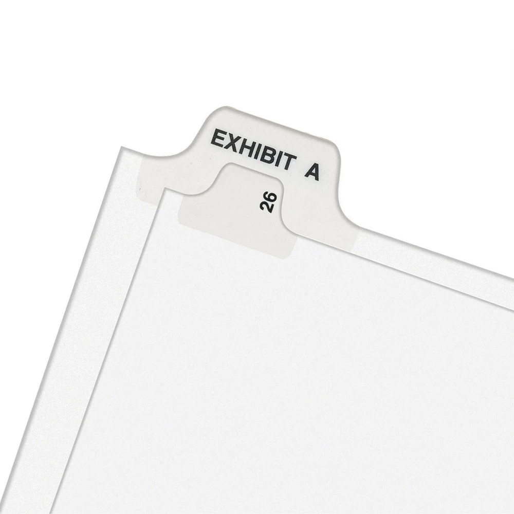 Avery 82204 11 In. X 8.5 In. 10-Tab 6 Tab Titles Preprinted Legal Exhibit Side Tab Allstate Style Index Dividers - White (25-Piece/Pack) - Image 4
