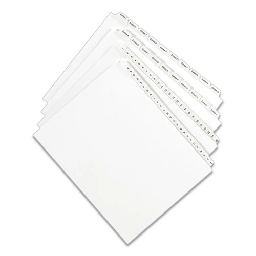 Avery 82211 11 In. X 8.5 In. 10-Tab 13 Tab Titles Preprinted Legal Exhibit Side Tab Allstate Style Index Dividers - White (25-Piece/Pack) - Image 2