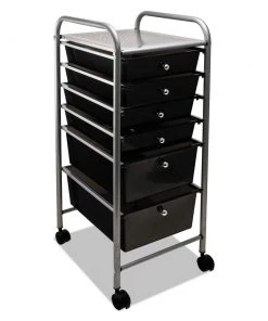 Advantus 34005 13 In. X 15.38 In. X 32.13 In. Portable Drawer Organizer - Smoke/Matte Gray