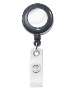 Advantus 75407 Deluxe Retractable 24 In. Extension ID Reels With Badge Holder - Black (12-Piece/Box)