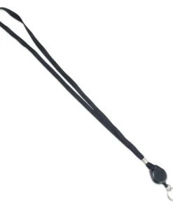 Advantus 75547 34 In. Long, Ring Style, Lanyards With Retractable ID Reels - Black (12/Pack)