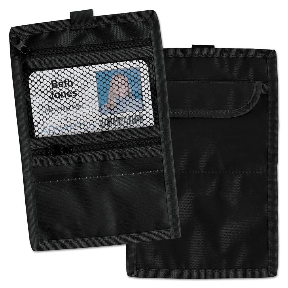 Advantus 76345 5.13 In X 0.13 In. X 7.75 In. Nylon Travel ID/Document Holder - Black (5-Piece/Pack)