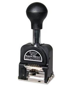 Bates 50121 Royall Six Wheels, Pre-Inked/Re-Inkable Economy Numbering Machine - Black