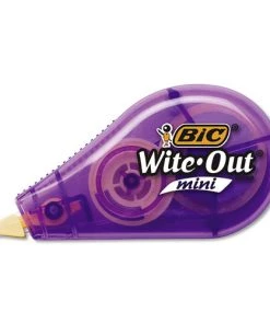 BIC WOTM11 Wite-Out Mini 1/5 In. X 26.2 Ft. Non-Refillable Correction Tape Dispenser - Assorted Colors (1-Dozen)