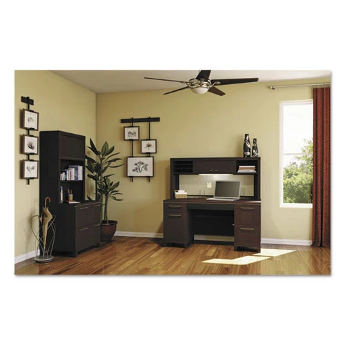 Bush 2960MCA2-03 Enterprise Collection 60 In. X 28.63 In. X 29.75 In. Double Pedestal Desk - Mocha Cherry - Image 4