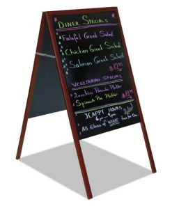 MasterVision DKT30505052 Magnetic Cherry Wood Frame 27 In. X 34 In. Wet Erase Board - Black