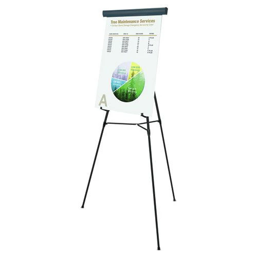 MasterVision FLX05101MV Telescoping Tripod Display Easel, Adjusts 38-in To 69-in High, Metal, Black