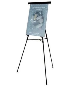 MasterVision FLX09101MV Telescoping Tripod Display Easel, Adjusts 35-in To 64-in High, Metal, Black