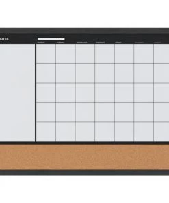 MasterVision MX04511161 24 In. X 18 In. 3-In-1 Monthly Black Wood Frame Planner