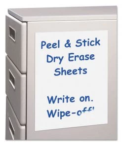 C-Line 57911 8.5 In. X 11 In. Peel And Stick Dry Erase Sheets - White (25/Box)