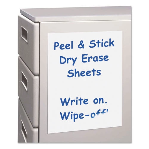 C-Line 57911 8.5 In. X 11 In. Peel And Stick Dry Erase Sheets - White (25/Box)