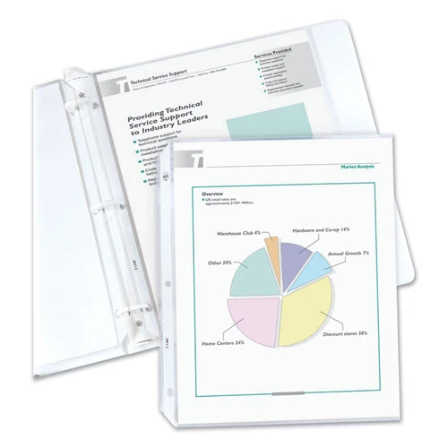 C-Line 62067 11 In. X 8-1/2 In. 2 In. Economy Weight Poly Sheet Protectors - Reduced Glare (200/Box) - Image 2