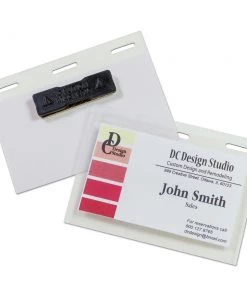 C-Line 92823 Magnetic 3 In. X 4 In. Self-Laminating Name Badge Holder Kit - Clear (20-Piece/Box)
