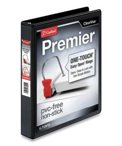 Cardinal 10301 11 In. X 8.5 In. ClearVue 3-Ring 1 In. Capacity Easy Open Slant-D Ring Binder - Black