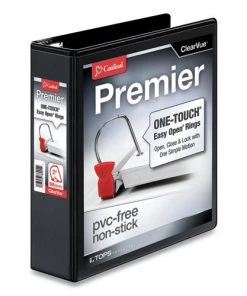 Cardinal 10321CB 11 In. X 8.5 In. ClearVue 3-Ring 2 In. Capacity Easy Open Slant-D Ring Binder - Black