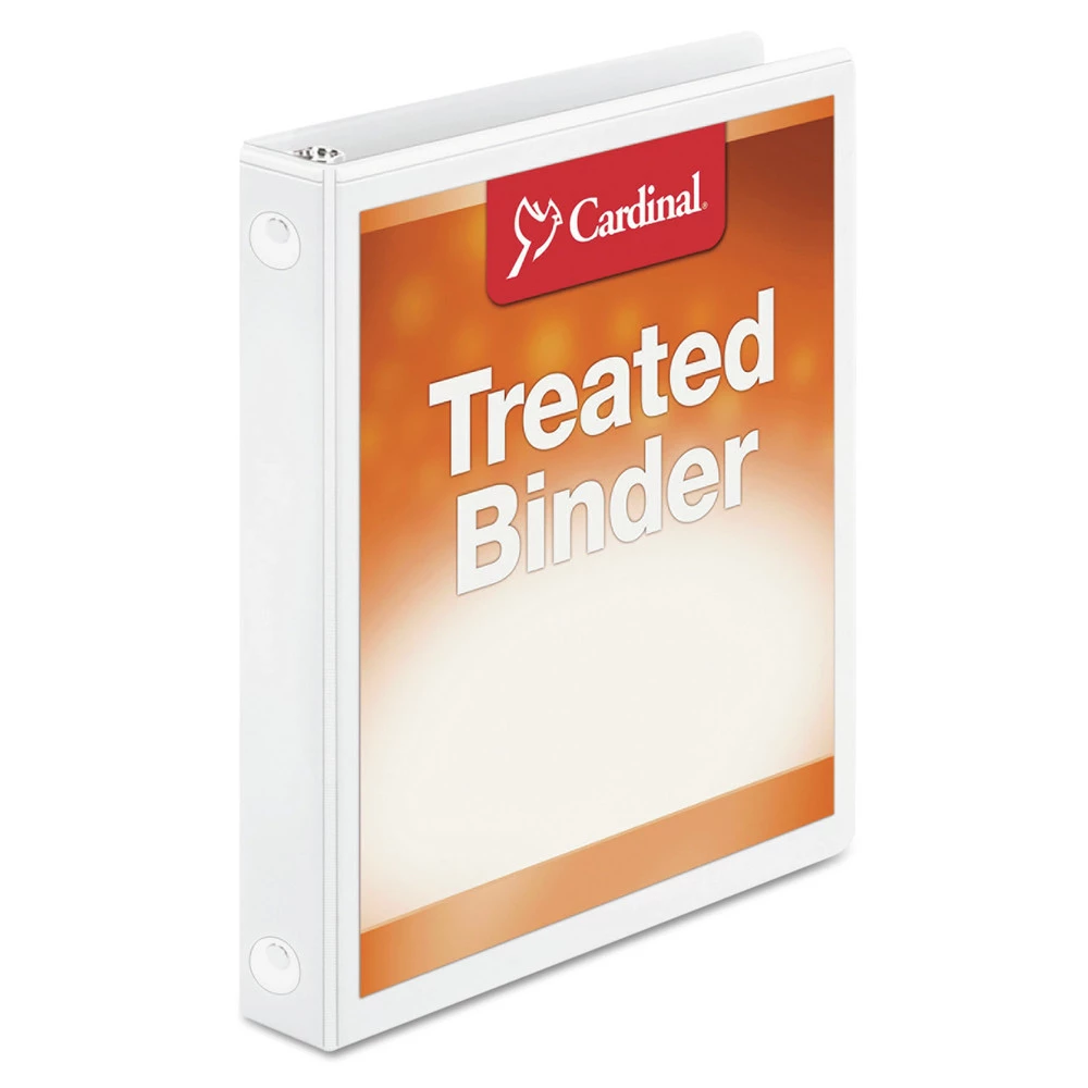 Cardinal 32200 11 In. X 8.5 In., 1 In. Capacity, 3 Rings, Treated Binder ClearVue Locking Round Ring Binder - White