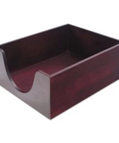 Carver CW08213 10.13 In. X 12.63 In. X 5 In. 1 Section, Double-Deep Hardwood Stackable Desk Trays - Letter, Mahogany