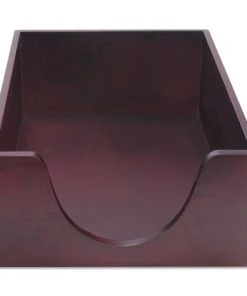 Carver CW08223 10.13 In. X 12.63 In. X 5 In. 1 Section, Double-Deep Hardwood Stackable Desk Trays - Legal, Mahogany