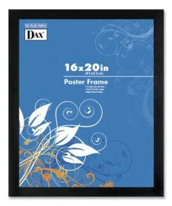 DAX 2860V2X 16 In. X 20 In. Flat Face Wood Poster Frame - Clear Window/Black Border