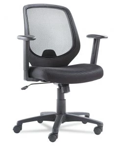 OIF OIFCD4218 Swivel/Tilt Mesh Mid-Back Chair (Height Adjustable T-Bar Arms/Black)