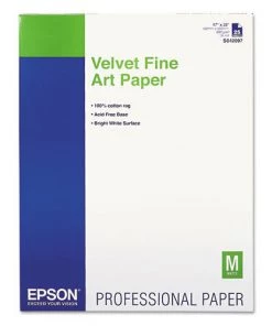 Epson S042097 17 In. X 22 In. Velvet Fine Art Paper - White (25/Pack)